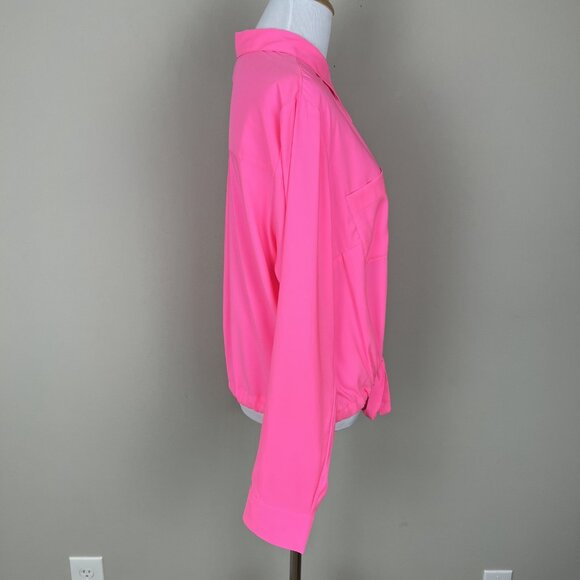 Express Shirt Top Women Large Relaxed Portofino Tie Front Button Long Sleeve NEW - Picture 7 of 13